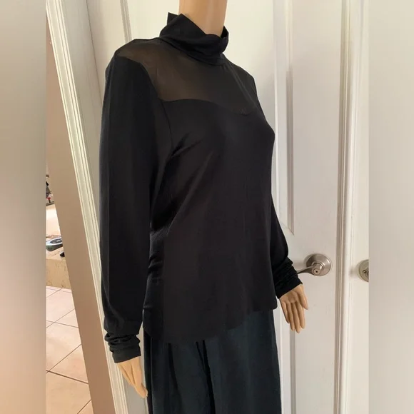 By Anthropologie Sheer Turtleneck Top - Picture 13 of 16